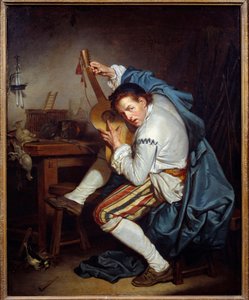 De gitarist, of een vogel die, terug van de jacht, zijn gitaar stemt