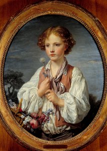 Jonge jongen in de bloemenmand door Jean Baptiste Greuze, 1761 door Jean Baptiste Greuze