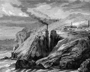 Een uitzicht op Cornwall, Engeland door Jean Baptiste Henri Durand Brager