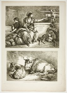 Plaat Negentien van 38 uit Oeuvres de J. B. Huet door Jean Baptiste Huet