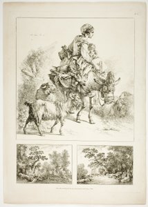 Plaat Twee van 38 uit Oeuvres de J. B. Huet door Jean Baptiste Huet