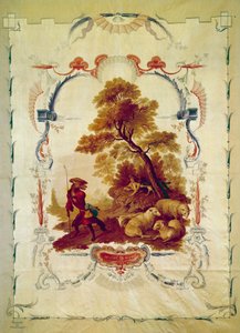 De wolf werd herder. Illustratie voor de fabel van Jean de La Fontaine door Jean Baptiste Huet