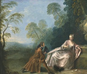 Een galant gesprek door Jean Baptiste Joseph Pater