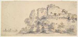 Italiaans landschap met ruïnes