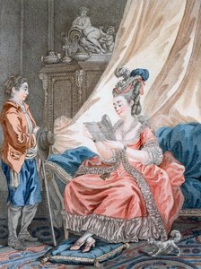 Het Welkom Nieuws, gegraveerd door L. Marin, uitgegeven door Vivares, Londen, c.1770-80 door Jean Baptiste Le Prince