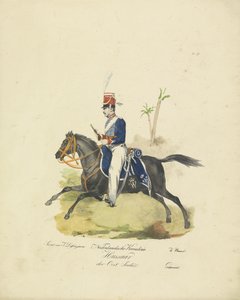 Huzaar van het Nederlands Indische leger, 1820-1825 door Jean Baptiste Madou
