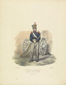 Kanonnier, 1820-1825 door Jean Baptiste Madou