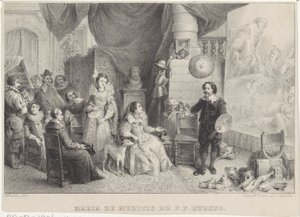 Maria de Medici bij Rubens in zijn atelier door Jean Baptiste Madou