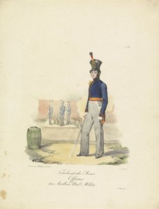 Officier van artillerie, 1820-1825 door Jean Baptiste Madou