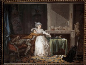 De gebroken beker. Schilderij door Jean Baptiste Mallet (1759-1835)