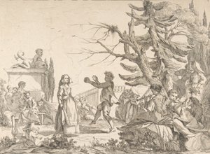 Impromptu Dans Le Bal improvisé, 1742 door Jean Baptiste Marie Pierre