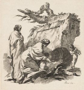Rust tijdens de vlucht naar Egypte door Jean Baptiste Marie Pierre