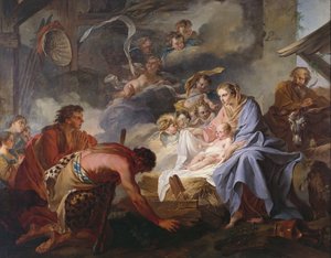 De Aanbidding van de Herders, 1745 door Jean Baptiste Marie Pierre
