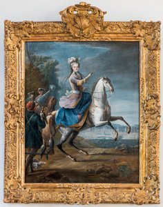 Ruiterportret van Marie Leszczynska, vrouw van Lodewijk XV door Jean Baptiste Martin