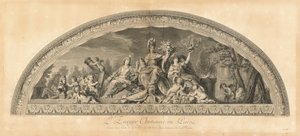 Christelijk Europa in Vrede, Centrum van de Salon van Vrede naast de Kamers van de Koningin [pl. 45] door Jean Baptiste Masse