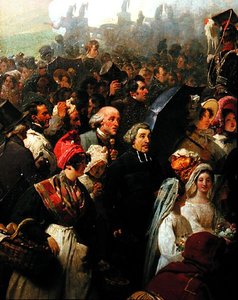 Koning Louis-Philippe (1773-1850) bezoekt het oude slagveld van Valmy, 8 juni 1831 (detail) door Jean Baptiste Mauzaisse