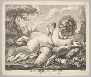 De slaap van Cupido door Jean Baptiste Michel