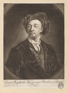 Portret van Monnoyer uit "Le Livre de toutes sortes de fleurs d