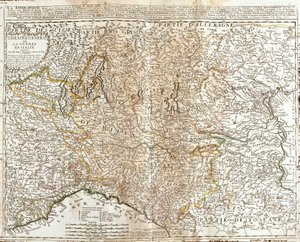 Kaart van Lombardije (Italië) door Jean Baptiste Nolin