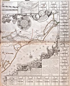 Kaart van het Canal du Midi, met zijn aquaducten door Jean Baptiste Nolin