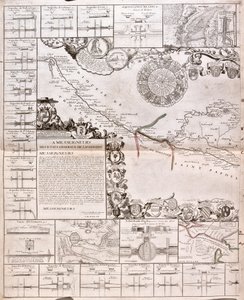 Kaart van het Canal du Midi, met zijn aquaducten door Jean Baptiste Nolin