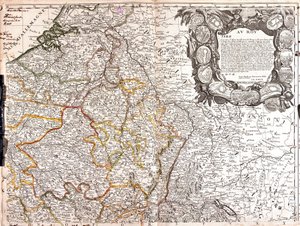 Kaart van het Hertogdom Luxemburg, Champagne en Hertogdom Lotharingen door Jean Baptiste Nolin
