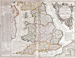 Kaart van het Koninkrijk Engeland, onder het bewind van James II