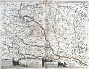 Kaart van het Koninkrijk Hongarije (gravure) door Jean Baptiste Nolin