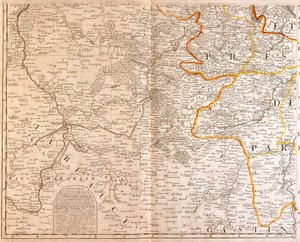 Kaart van het zuidwesten van Île-de-France door Jean Baptiste Nolin