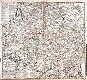 Kaart van het bisdom Limoges (Frankrijk) door Jean Baptiste Nolin
