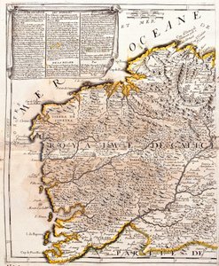 Kaart van het koninkrijk Galicië (Spanje) door Jean Baptiste Nolin