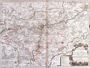 Kaart van de provincie Namen (België) (gravure)
