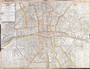 Routekaart van Parijs en zijn voorsteden door Jean Baptiste Nolin