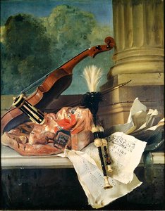 Attributen van muziek door Jean Baptiste Oudry