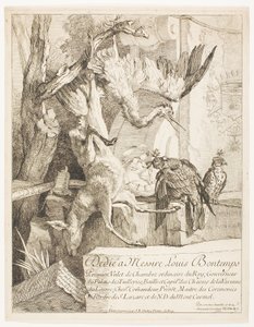 Vier jachtonderwerpen, nr. 1 door Jean Baptiste Oudry