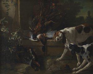 Honden met wild en gevogelte door Jean Baptiste Oudry