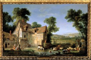 De boerderij door Jean Baptiste Oudry
