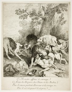 De wolf op de baai door Jean Baptiste Oudry