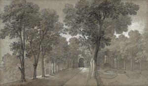 Uitzicht op het Park bij Arcueil, 1744 door Jean Baptiste Oudry
