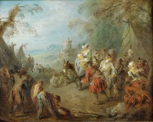 Kampement Soldaten Halt door Jean Baptiste Pater