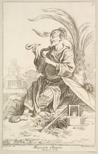 Chinese Tovenaar, 1738-45 door Jean Baptiste Perronneau