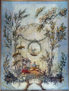 Chinoiserie: Decoratief paneel met een Chinese scène