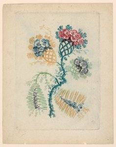 Fantastisch Bloemenmotief uit Nouvelle Suitte de Cahiers de Fleurs Idéales door Jean Baptiste Pillement