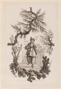 Figuur onder tak door Jean Baptiste Pillement