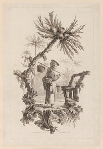 Figuur met Mand Onder Tak door Jean Baptiste Pillement