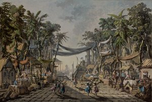 Marktscène in een denkbeeldige oosterse haven, ca. 1764