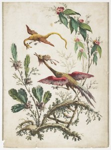Ornament. Chinoiserie. Bloemen en Vogels, 1770