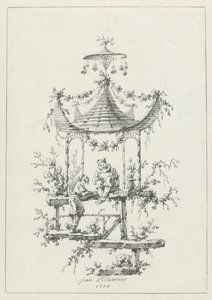 Ornamentale compositie in chinoiserie-stijl