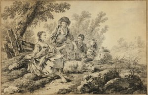 Pastorale scène door Jean Baptiste Pillement