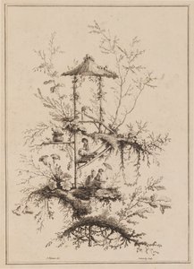Plaat uit een set van Chinoiserie voorstellingen